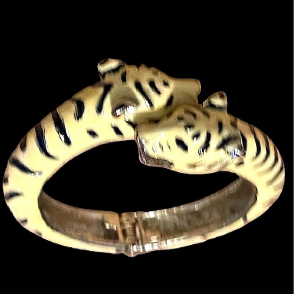 Enamel Tiger Cuff Bracelet Bangel - Picture 2 of 8